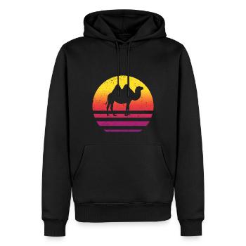 Camel Retro Style Vintage - Sweat à capuche Premium bio Homme - noir - Devant - Nico (187cm)