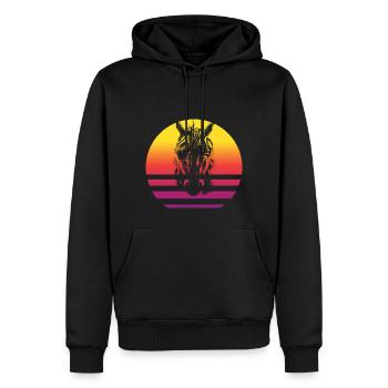 Einhorn Retro Style Vintage - Männer Premium Bio Hoodie - Schwarz - Vorne - Nico (187cm)