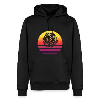 20-sided Cube Retro Style Vintage - Men’s Premium Organic Hoodie - black - Front - Nico (187cm)