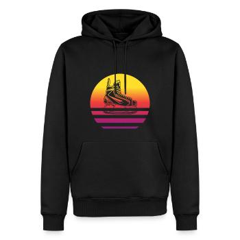 Eishockey Schlittschuh Retro Style Vintage - Männer Premium Bio Hoodie - Schwarz - Vorne - Nico (187cm)