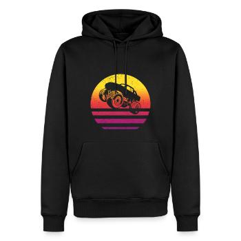 Monster Truck Retro Style Vintage - Männer Premium Bio Hoodie - Schwarz - Vorne - Nico (187cm)