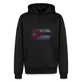Cuba Drapeau Caraïbes Vacances Cuba Voyage La Havane - Sweat à capuche Premium bio Homme - noir - Devant - Nico (187cm)