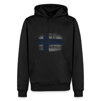Finland Flag Suomi Finnish Flag Used Look - Men’s Premium Organic Hoodie - black - Front - Nico (187cm)