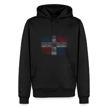 Dominican Republic Flag Dom Rep Flag Travel - Men’s Premium Organic Hoodie - black - Front - Nico (187cm)