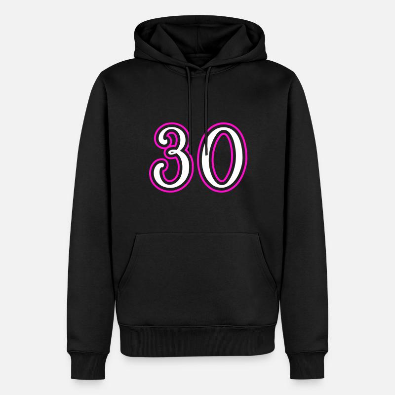 Numéro 30 - Sweat à capuche Premium bio Homme - noir