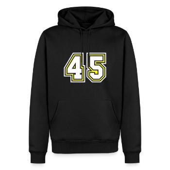 45 Zahl symbol - Männer Premium Bio Hoodie - Schwarz - Vorne - Nico (187cm)