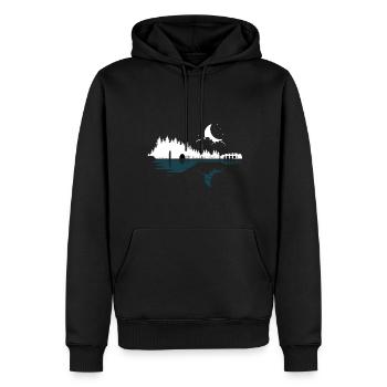 Mandolin Mandolinist Moon Reflection - Männer Premium Bio Hoodie - Schwarz - Vorne - Nico (187cm)