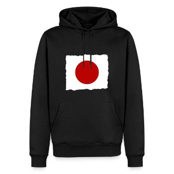 Japan Flagge Used Look Nihon Japanische Fahne - Männer Premium Bio Hoodie - Schwarz - Vorne - Nico (187cm)