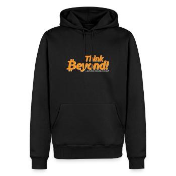 Bitcoin - is the future - Men’s Premium Organic Hoodie - black - Front - Nico (187cm)