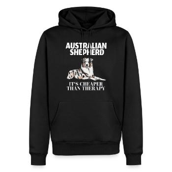 Berger australien - Sweat à capuche Premium bio Homme - noir - Devant - Nico (187cm)