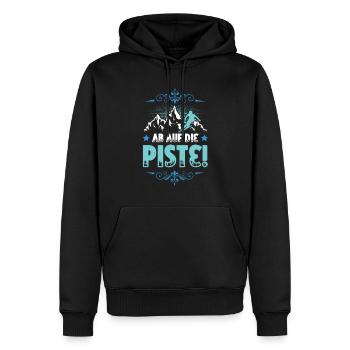 ab auf die piste - Männer Premium Bio Hoodie - Schwarz - Vorne - Nico (187cm)