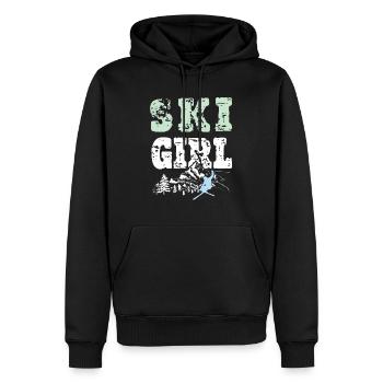Ski Girl - Sweat à capuche Premium bio Homme - noir - Devant - Nico (187cm)