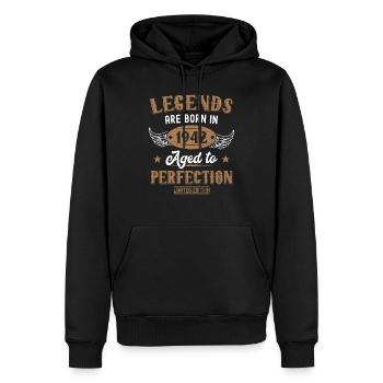 Les légendes naissent en 1942 Anniversaire - Sweat à capuche Premium bio Homme - noir - Devant - Nico (187cm)