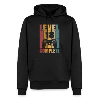 18. Geburtstag Level 18 Complete Gamer 18 Jahre - Männer Premium Bio Hoodie - Schwarz - Vorne - Nico (187cm)