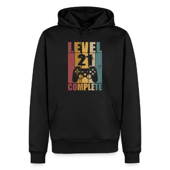21. Geburtstag Level 21 Complete Gamer 21 Jahre - Männer Premium Bio Hoodie - Schwarz - Vorne - Nico (187cm)