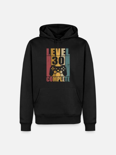30e verjaardag Level 30 Complete Gamer 30 jaar - Mannen Premium Bio hoodie - zwart