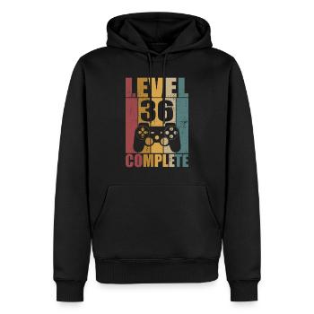 36th Birthday Level 36 Complete Gamer 36 years - Men’s Premium Organic Hoodie - black - Front - Nico (187cm)