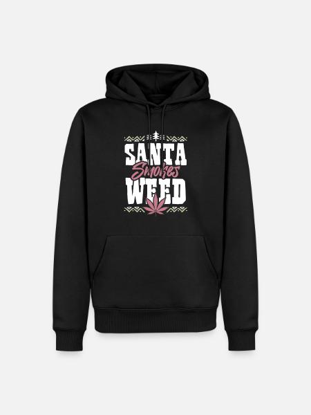 Santa Smokes Weed - Men’s Premium Organic Hoodie - black