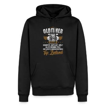 Oldtimer Construit en 1943 Born Birthday Born - Sweat à capuche Premium bio Homme - noir - Devant - Nico (187cm)