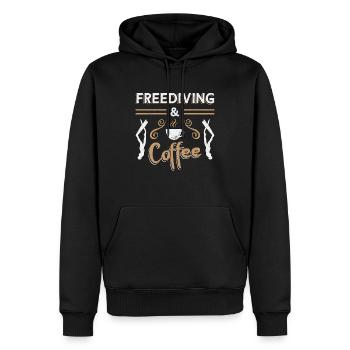 Freitauchen Apnoe Kaffee Freitaucher Geschenkidee - Männer Premium Bio Hoodie - Schwarz - Vorne - Nico (187cm)