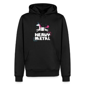 Heavy Metal Unicorn Einhorn Lustig - Männer Premium Bio Hoodie - Schwarz - Vorne - Nico (187cm)