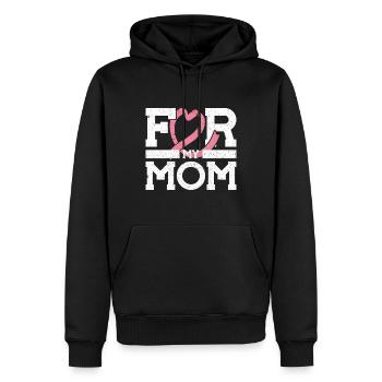 For my mom Pink Ribbon Breast Cancer Awareness Bea - Männer Premium Bio Hoodie - Schwarz - Vorne - Nico (187cm)