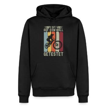Positiv Auf Mountainbike Downhill Mtb Radfahrer - Männer Premium Bio Hoodie - Schwarz - Vorne - Nico (187cm)