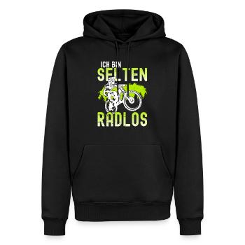 Ich Bin Selten Radlos Mountainbike Downhill Mtb - Männer Premium Bio Hoodie - Schwarz - Vorne - Nico (187cm)