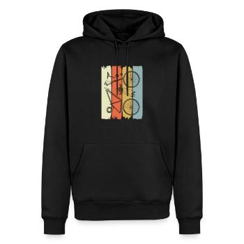 Rétro VTT Descente VTT Cycliste - Sweat à capuche Premium bio Homme - noir - Devant - Nico (187cm)