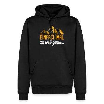 Einfach Mal Zu Weit Gehen Wandern Hiking Natur - Männer Premium Bio Hoodie - Schwarz - Vorne - Nico (187cm)