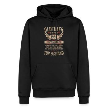 Oldtimer Baujahr 1950 Geboren Jahrgang Geburtstag - Männer Premium Bio Hoodie - Schwarz - Vorne - Nico (187cm)