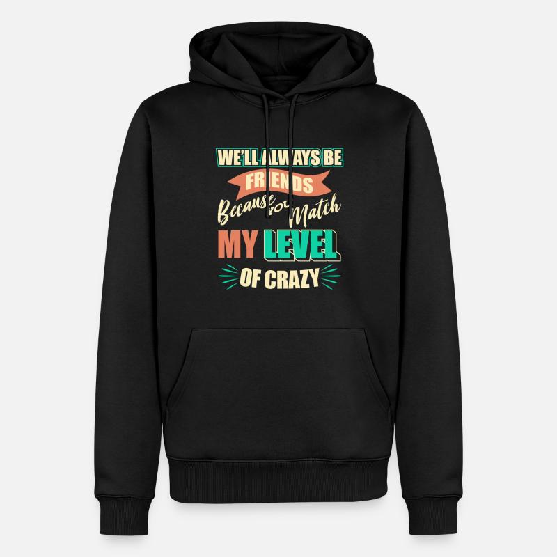 Freund Beste Freunde - Männer Premium Bio Hoodie - Schwarz