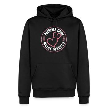 Niemals ohne meine Mädels - Männer Premium Bio Hoodie - Schwarz - Vorne - Nico (187cm)