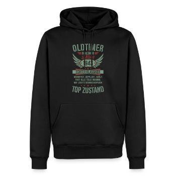 Oldtimer Januar 1943 Geboren Jahrgang Geburtstag - Männer Premium Bio Hoodie - Schwarz - Vorne - Nico (187cm)