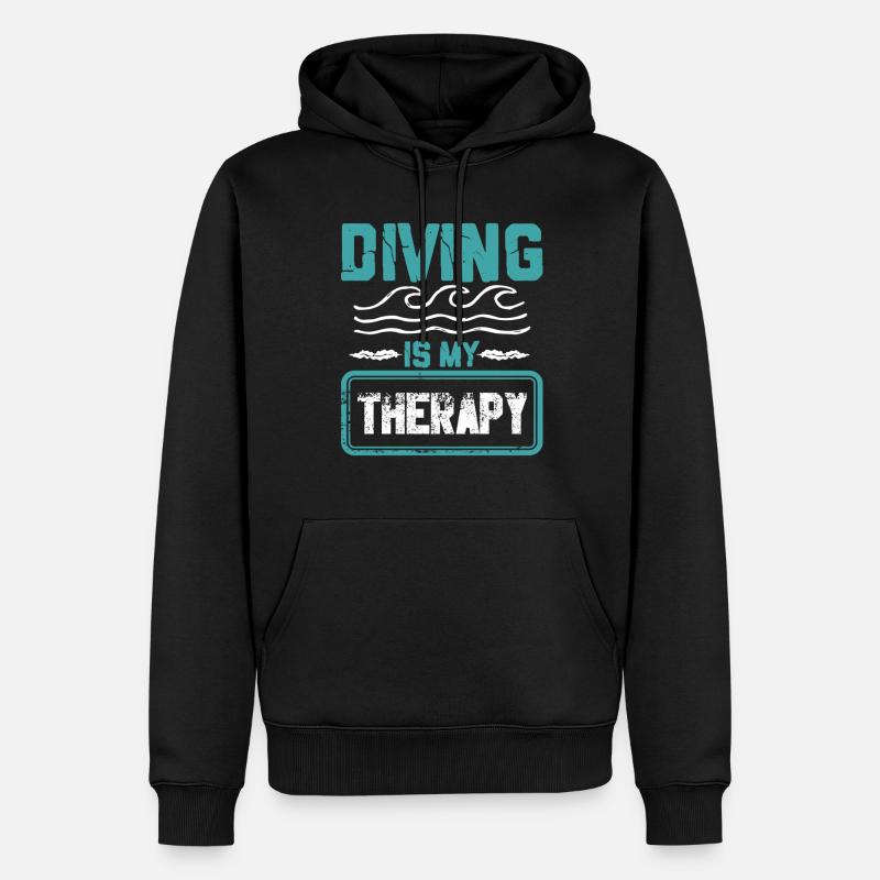 Plongée-thérapie - Sweat à capuche Premium bio Homme - noir