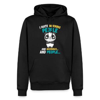 Panda Funny Animals Dictons - Sweat à capuche Premium bio Homme - noir - Devant - Nico (187cm)