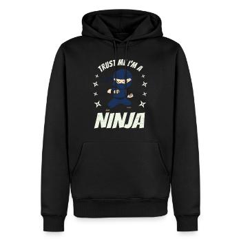 Ich bin ein Ninja - Männer Premium Bio Hoodie - Schwarz - Vorne - Nico (187cm)