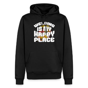 Welder - Men’s Premium Organic Hoodie - black - Front - Nico (187cm)