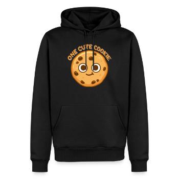 Biscuit - Sweat à capuche Premium bio Homme - noir - Devant - Nico (187cm)