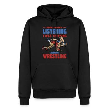 Lutteur de lutte - Sweat à capuche Premium bio Homme - noir - Devant - Nico (187cm)