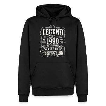 Legende 1990 Jahrgang Geburtstag Geschenk - Männer Premium Bio Hoodie - Schwarz - Vorne - Nico (187cm)
