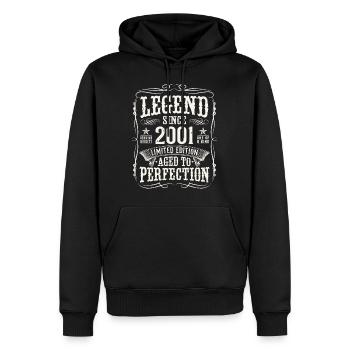 Legende 2001 Jahrgang Geburtstag Geschenk - Männer Premium Bio Hoodie - Schwarz - Vorne - Nico (187cm)