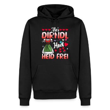 Damen Trachtenoutfit Mei Dirndl hod frei Volksfest - Männer Premium Bio Hoodie - Schwarz - Vorne - Nico (187cm)