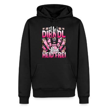 Damen Trachtenoutfit Mei Dirndl hod frei Volksfest - Männer Premium Bio Hoodie - Schwarz - Vorne - Nico (187cm)