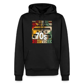 Das ist mein 70er Jahre Kostüm Retro Vintage Hippy - Männer Premium Bio Hoodie - Schwarz - Vorne - Nico (187cm)