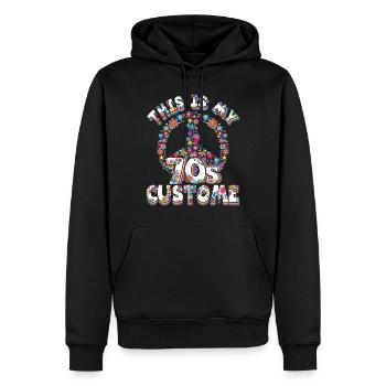 Das ist mein 70er Jahre Kostüm Retro Vintage Hippy - Männer Premium Bio Hoodie - Schwarz - Vorne - Nico (187cm)