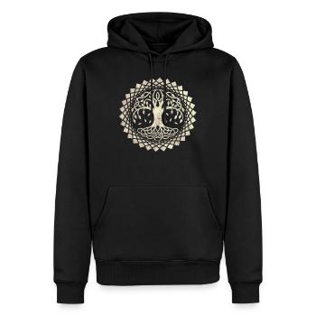 Yggdrasil Arbre de Vie Viking Symbole nordique - Sweat à capuche Premium bio Homme - noir - Devant - Nico (187cm)