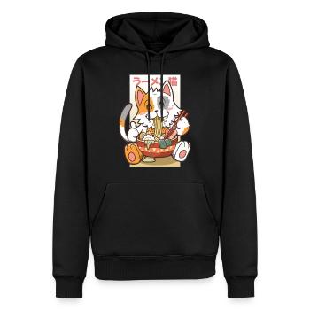 Ramen essende Katze Kawaii Anime Baka japanisches - Männer Premium Bio Hoodie - Schwarz - Vorne - Nico (187cm)