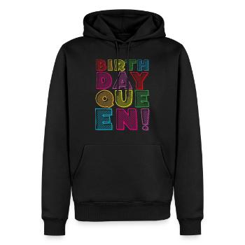 Fille Anniversaire Anniversaire Reine! Fille - Sweat à capuche Premium bio Homme - noir - Devant - Nico (187cm)