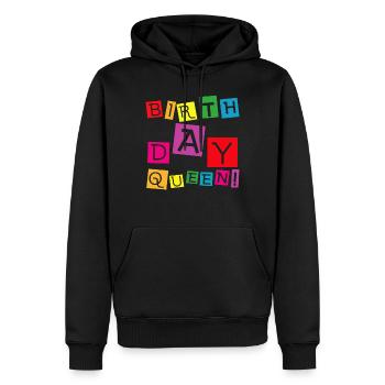 Fille Anniversaire Anniversaire Reine! Fille - Sweat à capuche Premium bio Homme - noir - Devant - Nico (187cm)